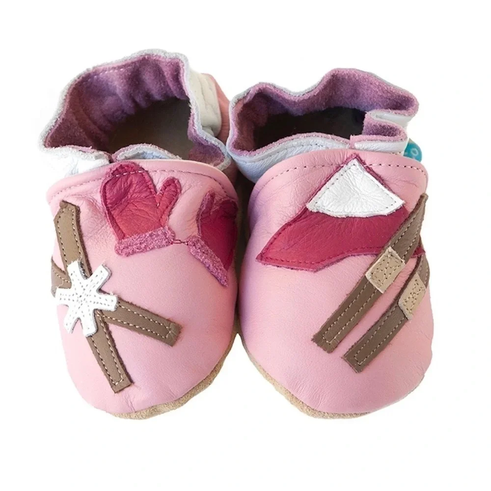 Cade & Co Ski Patrol Pink Leather Soft Suede Sole Shoes